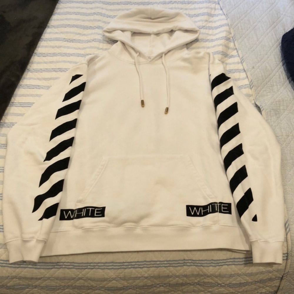 Off white men’s blue collar hoodie size L